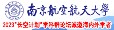 毛茸茸的B日得爽南京航空航天大学2023“长空计划”学科群论坛诚邀海内外学者